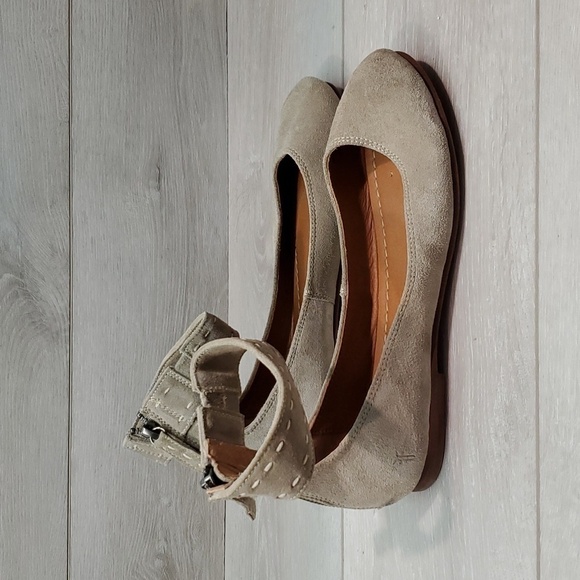 Frye Womens Carson Ankle Ballet  Suede Zip Back Loafer Slip on flats shoes - Picture 3 of 14